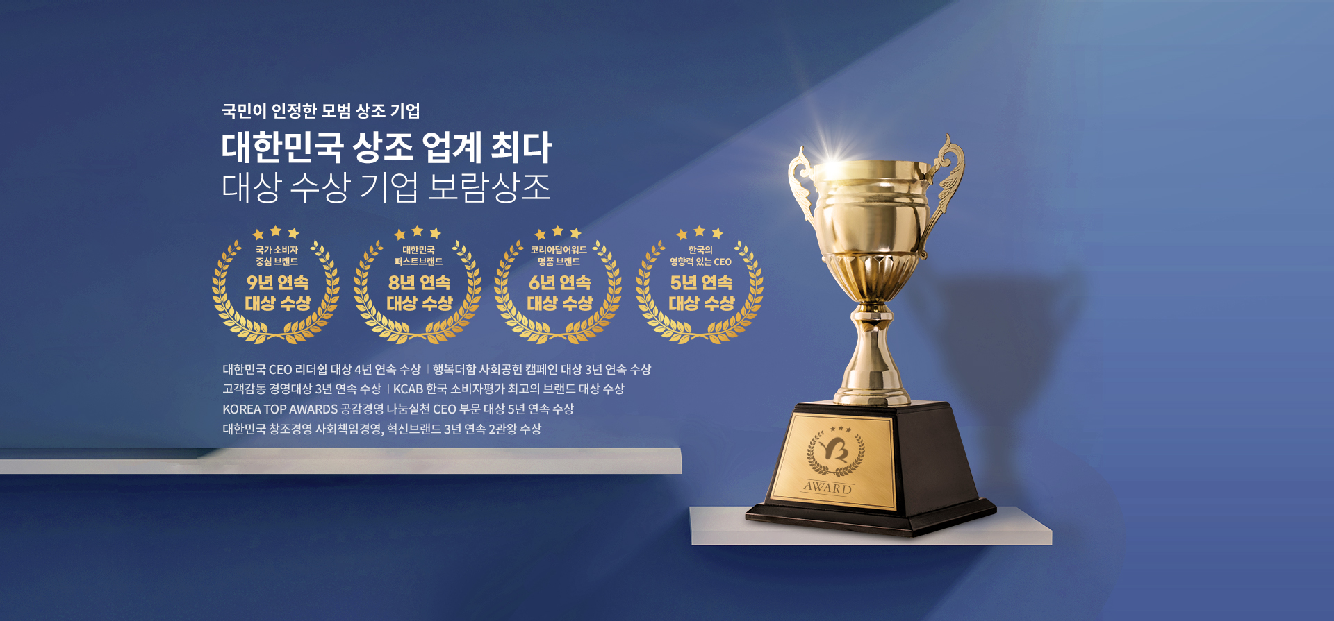 대한민국 상조업계 최다 대상 수상 보람상조